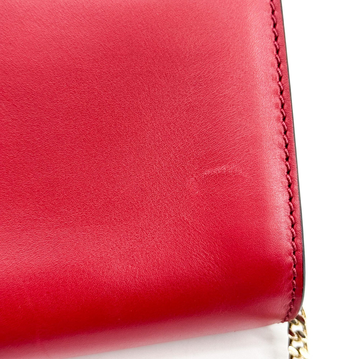 Valentino Garavani Demilune Clutch Studded Leather, Red, Leather, Clutch