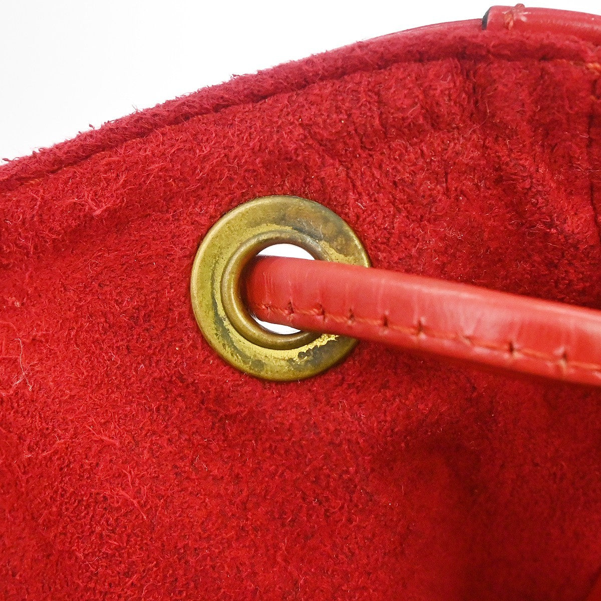 Louis Vuitton Noe Epi Leather, Red, Leather, Handbag