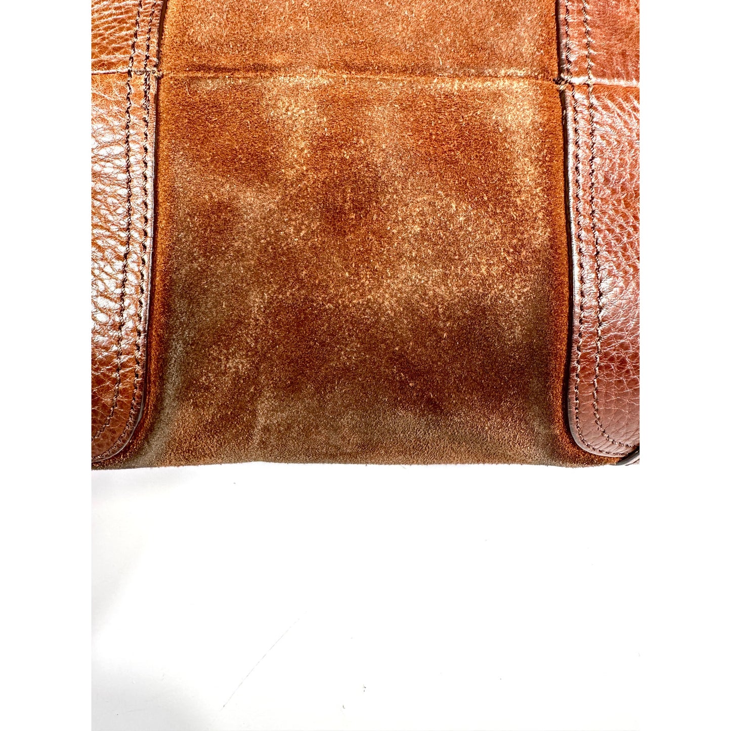 BURBERRY Suede Leather Drawstring Hobo