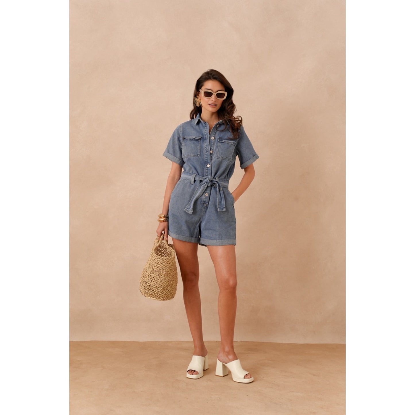Oraije Paris Denim Playsuit