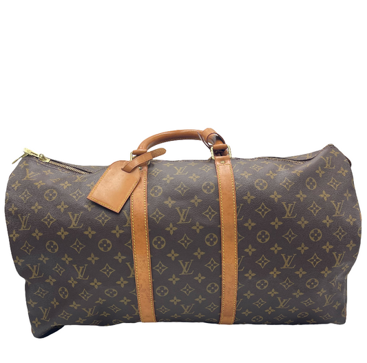 Louis Vuitton Keepall Bag Monogram Canvas, Brown, Canvas, Travel Bag