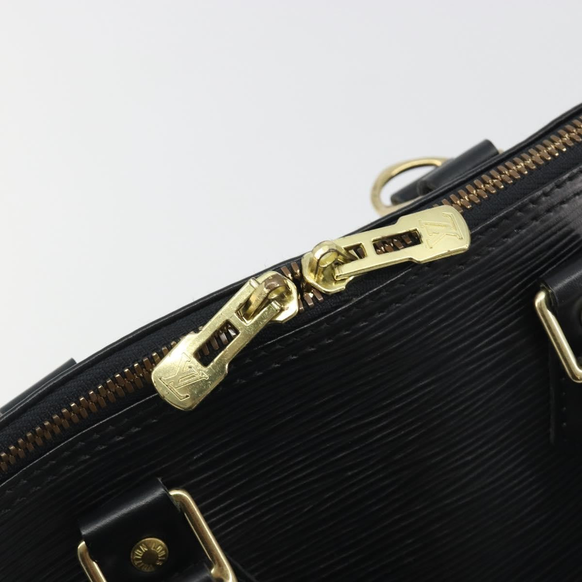 Louis Vuitton Alma Epi Leather, Black, Leather, Handbag