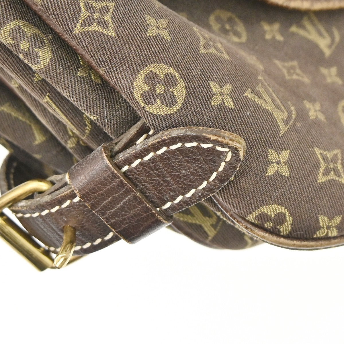 Louis Vuitton Saumur Mini Lin, Brown, Canvas, Shoulder Bag