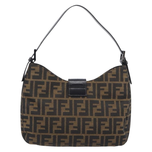 Fendi Vintage Pocket Zucca Canvas, Brown, Canvas, Shoulder Bag