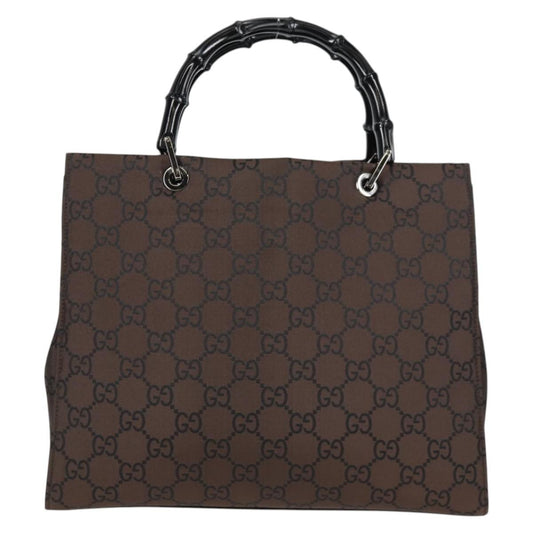Gucci Bamboo tote bag Canvas, BROWN, CANVAS, Handbag