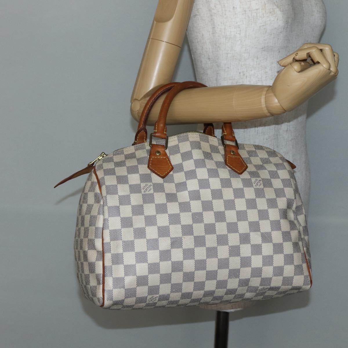Louis Vuitton Speedy Handbag Damier, BEIGE, CANVAS, Handbag