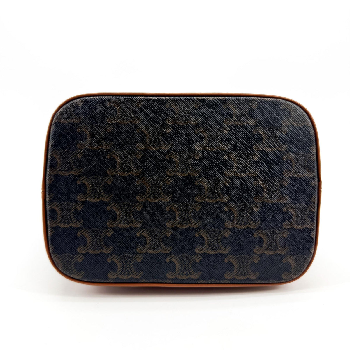 Celine Bucket Triomphe Coated Canvas, Black, Canvas, Shoulder Bag