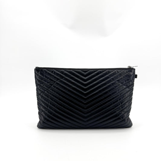 Saint Laurent Classic Monogram Clutch Leather, Black, Leather, Clutch
