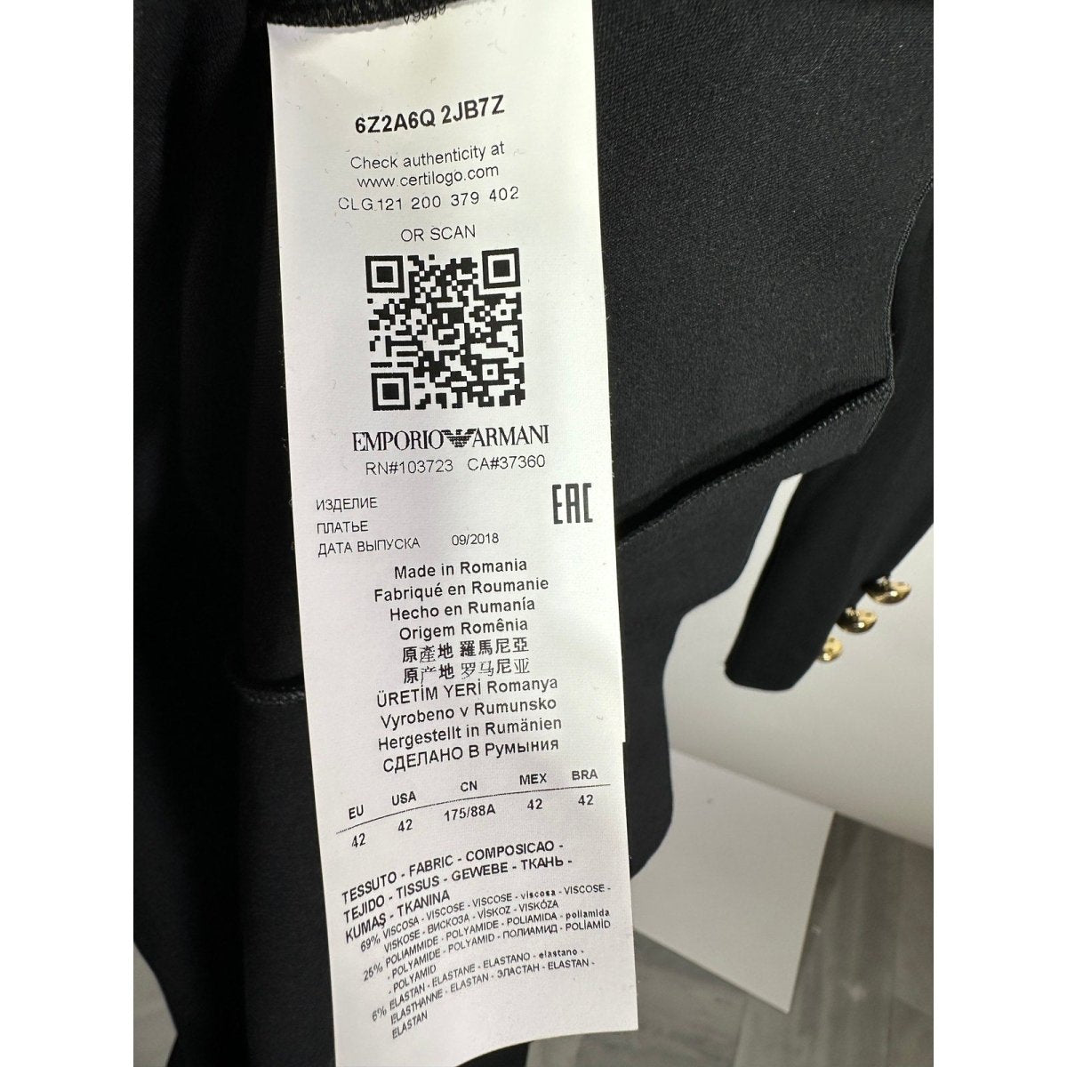 Emporio Armani Long Sleeve Dress - Brandsamsara