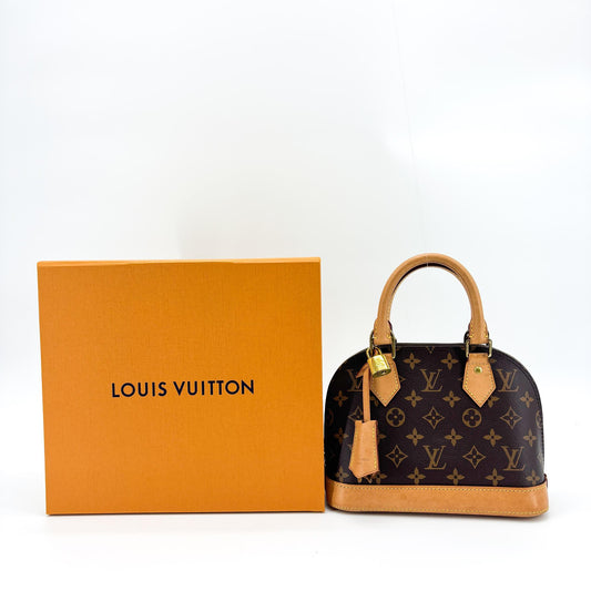 Louis Vuitton Alma Monogram Canvas, Brown, Canvas, Handbag