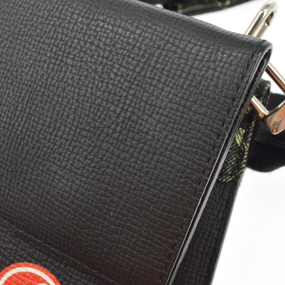 Louis Vuitton Nigo Trio Messenger Pouch Monogram Denim and Taurillon Leather, Black, Leather, Clutch