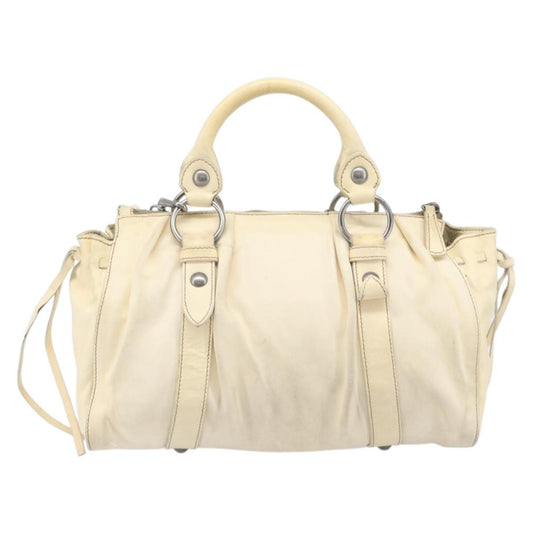Miu Miu Vitello Lux Leather, Beige, Leather, Handbag