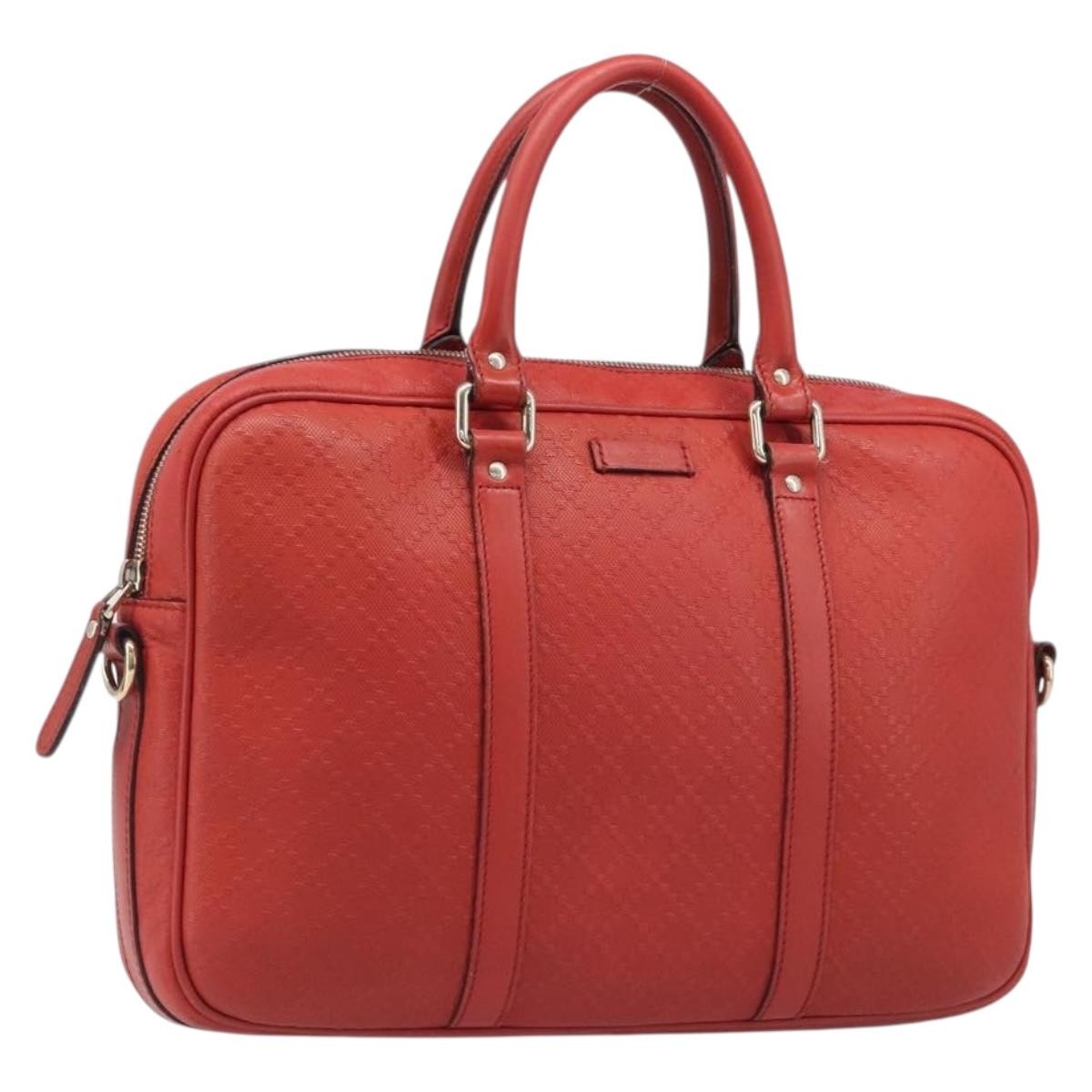 Gucci Bright Convertible Diamante Leather, Red, Leather, Briefcase