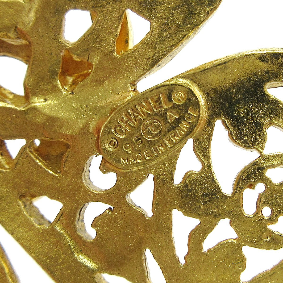 Chanel Logo CC Gold-plated, Gold, Gold Plated, Brooch