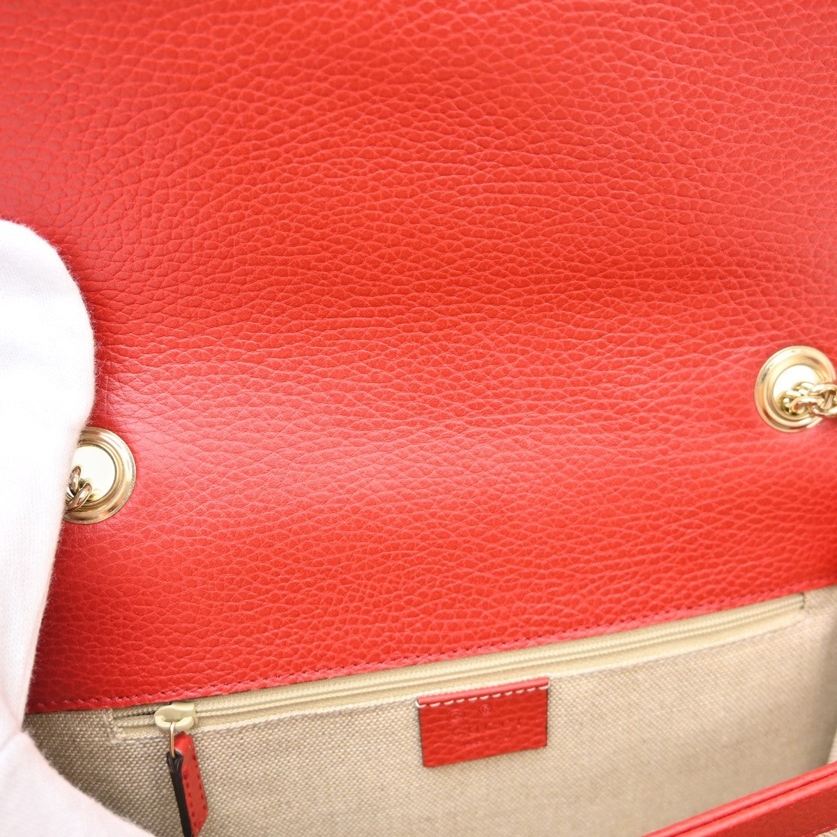 Gucci Interlocking Leather, Red, Leather, Shoulder Bag