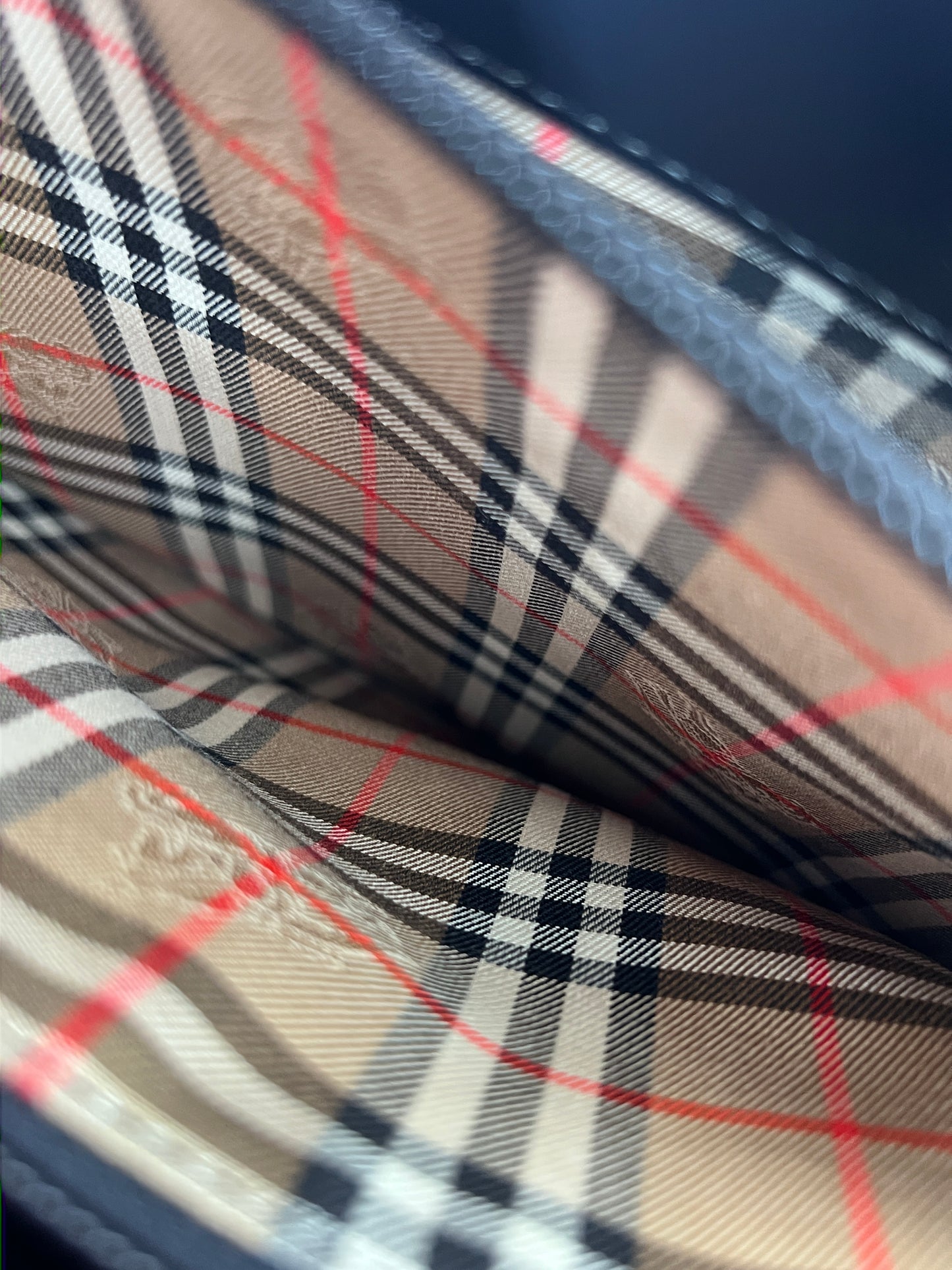 Burberry Nova Check Tote Leather, BLACK, LEATHER, Tote bag