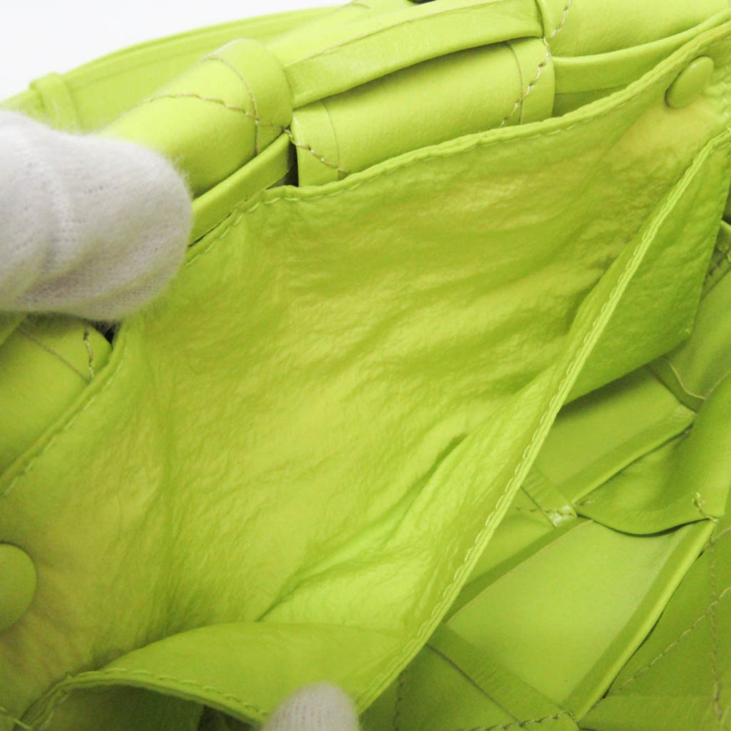 Bottega Veneta Cassette Leather, Green, Leather, Clutch