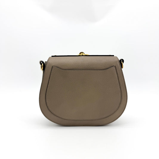 Chloe Nile Crocodile Embossed Leather, Brown, Leather, Crossbody Bag