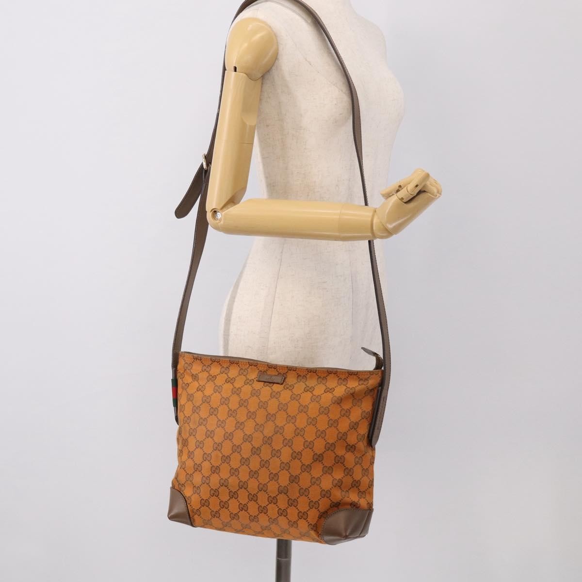 Gucci Shoulder Canvas, Orange, Canvas, Shoulder Bag