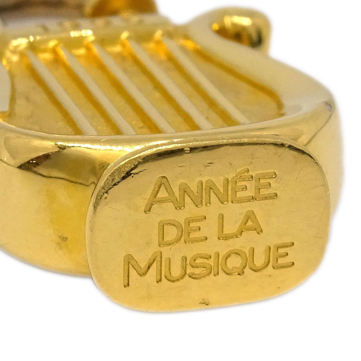 Hermes Harp Cadena Padlock 1996 Limited Metal Design, Gold, Gold Plated, Charm