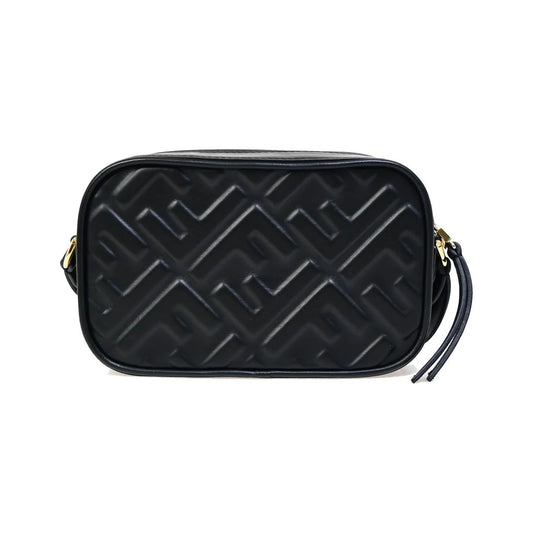 Fendi Camera Zucca Embossed Leather, Black, Leather, Handbag