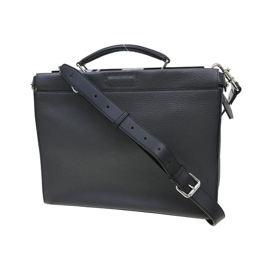 Fendi Monster Selleria Peekaboo Leather, Gray, Leather, Shoulder Bag