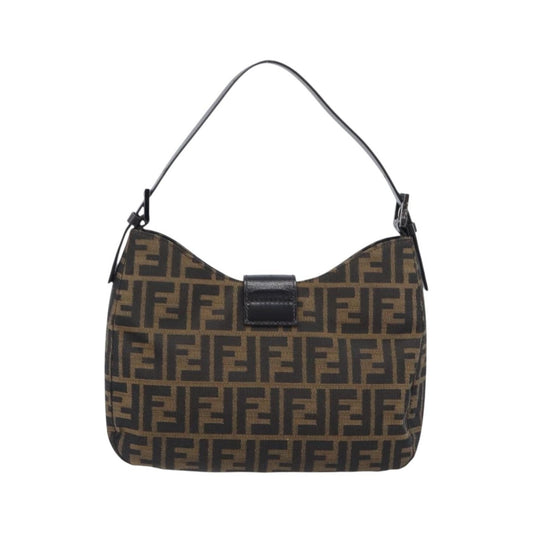 Fendi Vintage Pocket Zucca Canvas, Brown, Canvas, Shoulder Bag