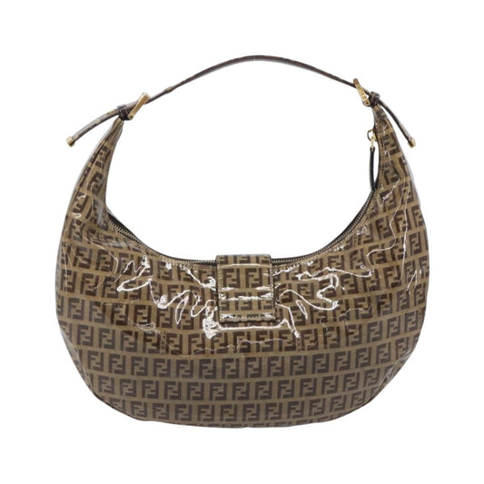 Fendi Zucchino Canvas Mamma Baguette Canvas, Brown, Canvas, Shoulder Bag