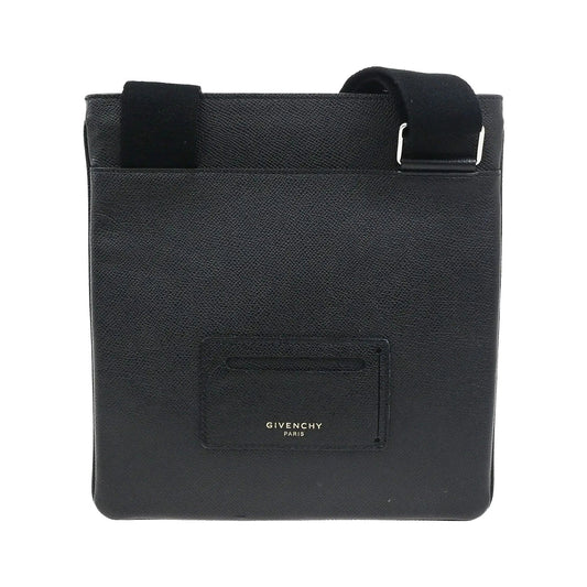 Givenchy Logo Messenger Leather, Black, Leather, Shoulder Bag