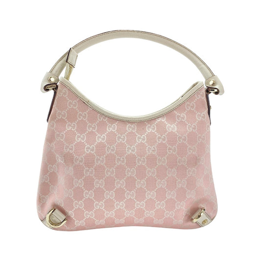 Gucci Abbey D-Ring Hobo GG Denim, Pink, Canvas, Shoulder Bag