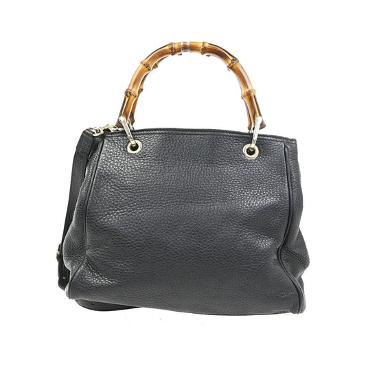 Gucci Bamboo shopper Leather, Black, Leather, Handbag