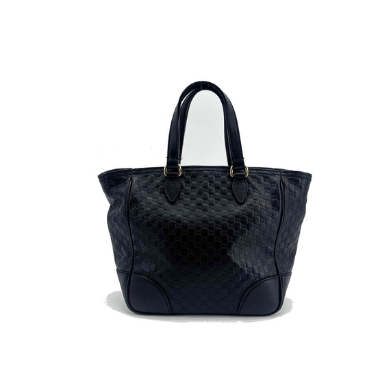 Gucci Bree Microguccissima Leather, Black, Leather, Tote Bag