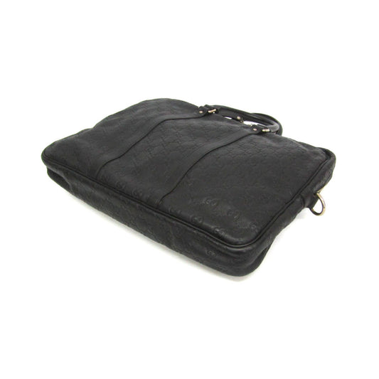Gucci Convertible Guccissima Leather, Black, Leather, Briefcase