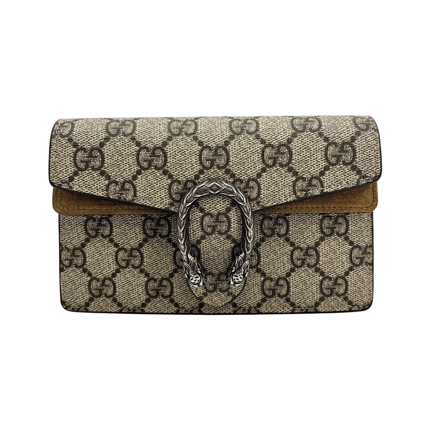 Gucci Dionysus Bag GG Coated Canvas with Leather, Brown, Canvas, Handbag