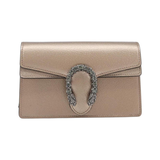 Gucci Dionysus Leather, Gold, Leather, Handbag