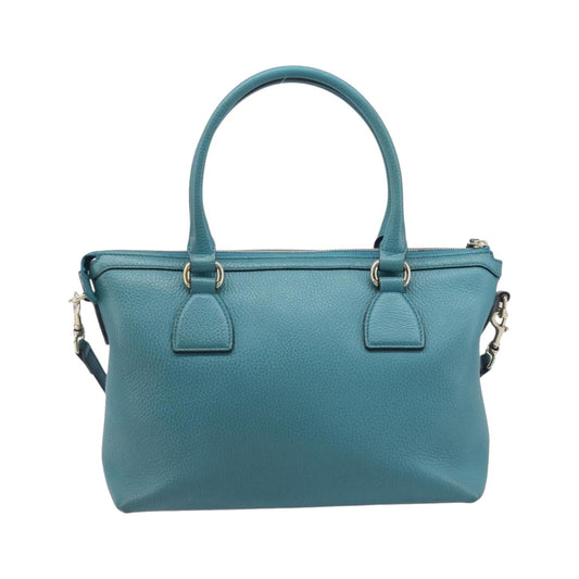 Gucci GG Charm Convertible Dome Satchel Leather, Blue, Leather, Handbag