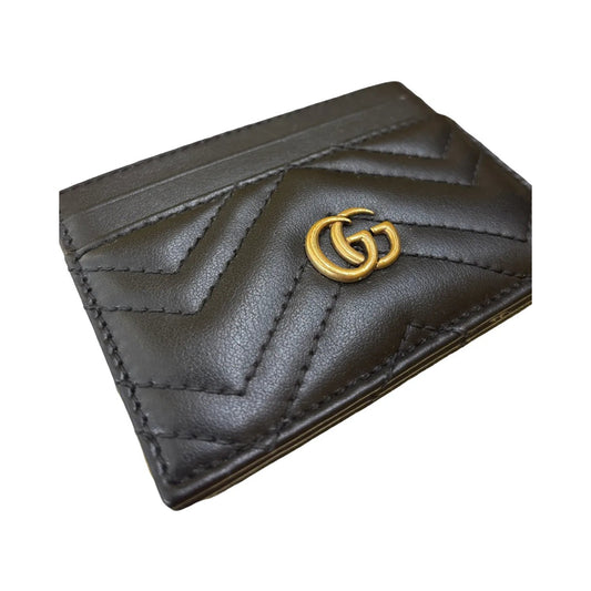 Gucci GG Marmont Card Holder Matelasse Leather, Black, Leather, Card Holder