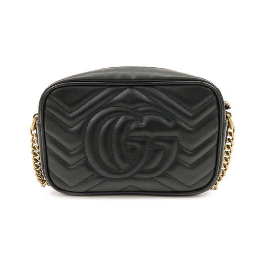 Gucci GG Marmont Matelasse Leather, Black, Leather, Shoulder Bag