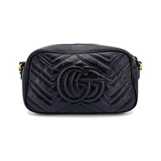 Gucci GG Marmont Matelasse Leather, Black, Leather, Shoulder Bag