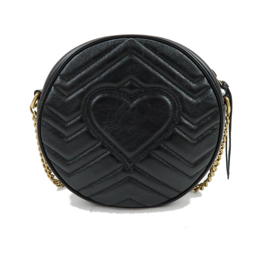 Gucci GG Marmont Round Matelasse Leather, Black, Leather, Shoulder Bag