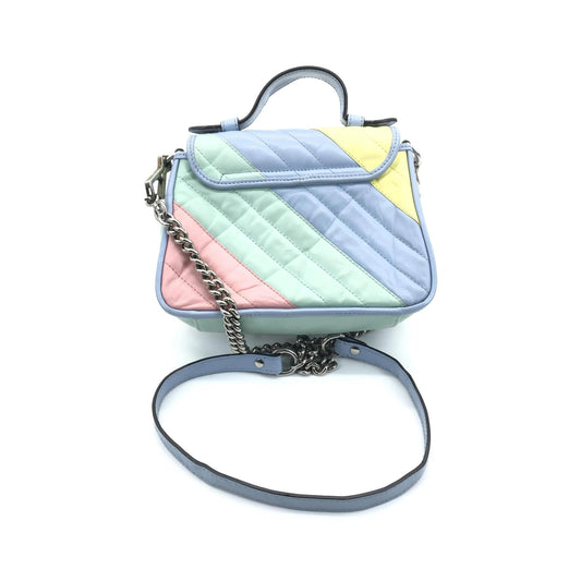 Gucci GG Marmont Top Handle Flap Diagonal Quilted Leather, Multicolour, Leather, Handbag