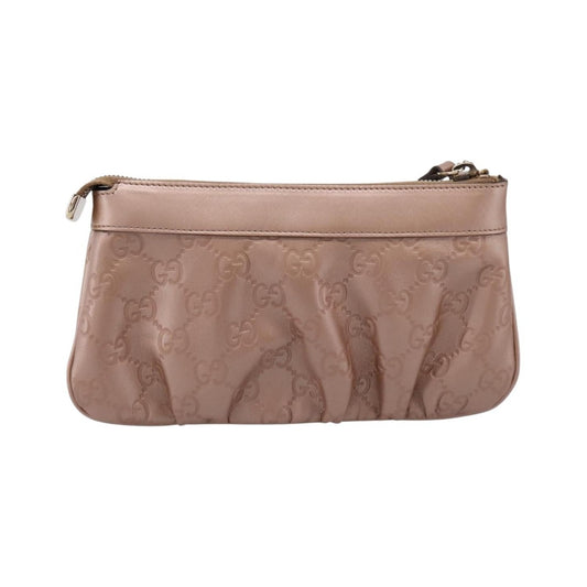 Gucci Heart Wristlet Guccissima Leather, Pink, Leather, Clutch