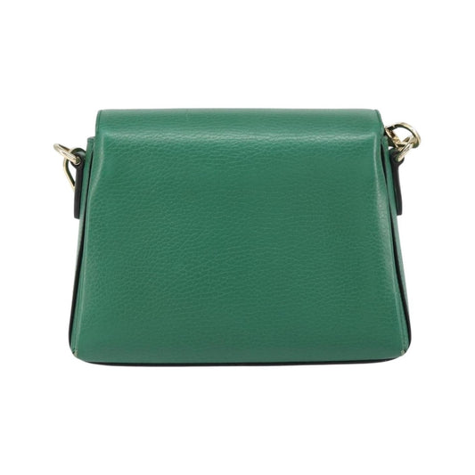 Gucci Interlocking Chain Leather, Green, Leather, Shoulder Bag