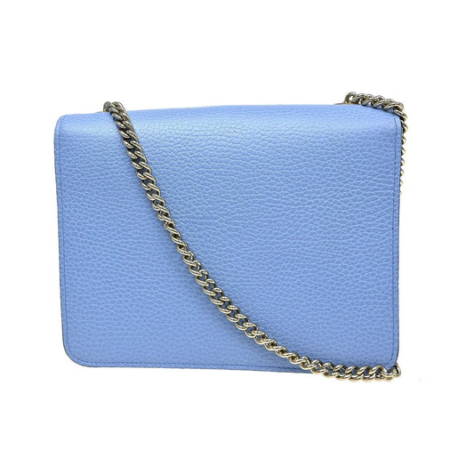 Gucci Interlocking Leather, Blue, Leather, Shoulder Bag