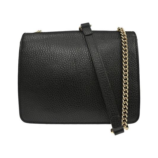 Gucci Interlocking Leather, Black, Leather, Shoulder Bag