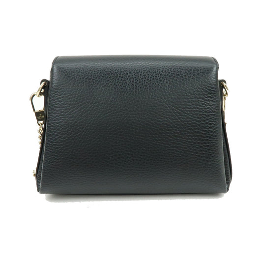 Gucci Interlocking Leather, Black, Leather, Shoulder Bag