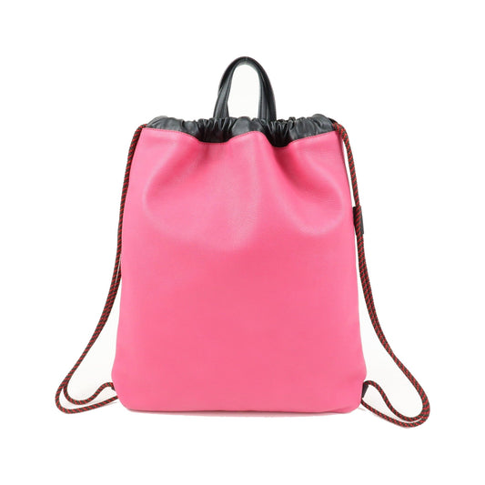 Gucci Logo Drawstring Printed Leather, Pink, Leather, Backpack