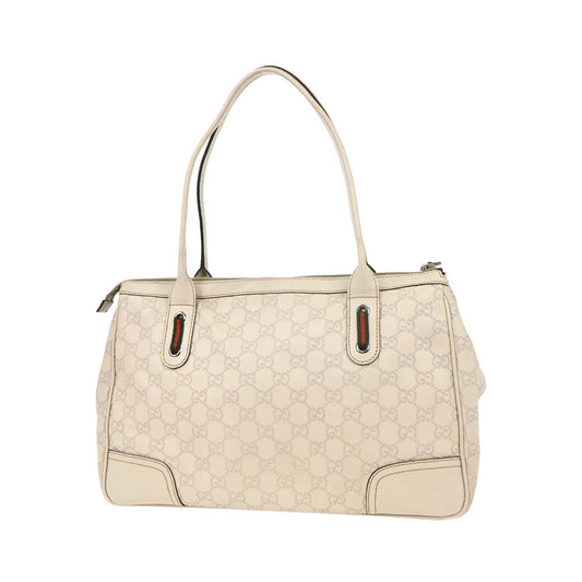 Gucci Princy Zip Tote GG Canvas and leather, White, Leather, Tote Bag