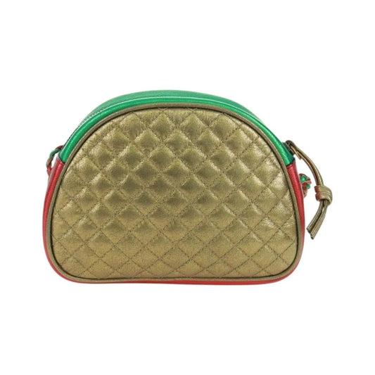 Gucci Trapuntata Camera Quilted Laminated Leather, Red, Leather, Shoulder Bag