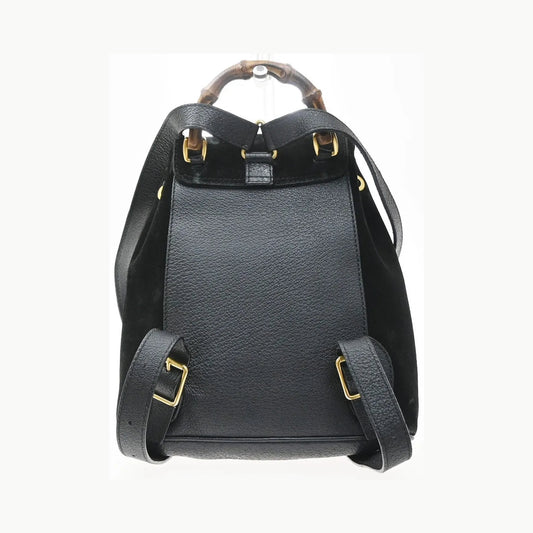 Gucci Vintage Bamboo Suede, Black, Suede, Backpack